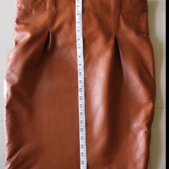 NWOT - Genuine Soft Leather Skirt Custom Tailor Made Size 10  - Caramel/Rust - Picture 3 of 4